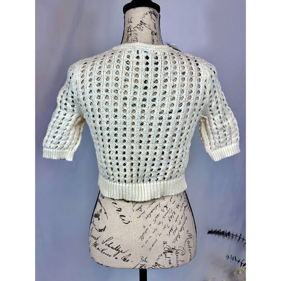 525 America Adele Cropped Short Sleeves Cardi Chalk size S - Picture 9 of 14